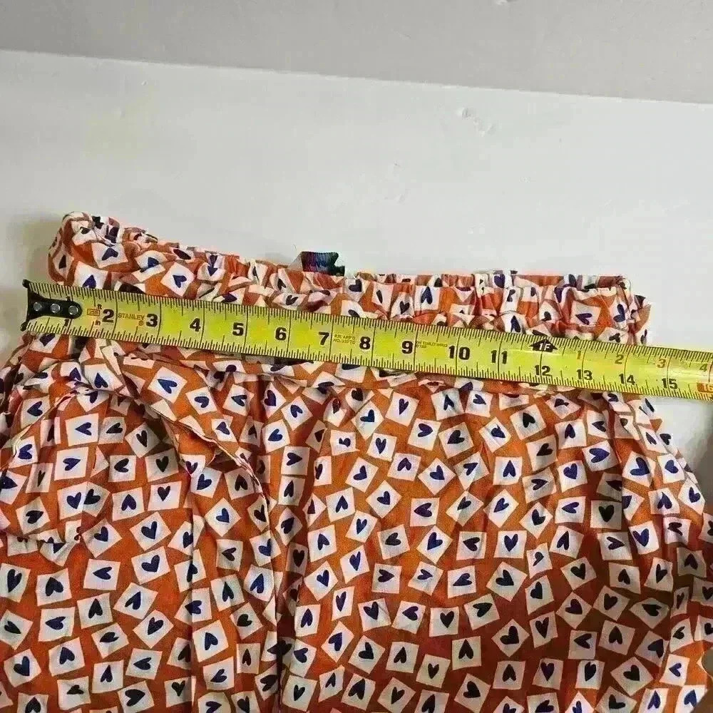 Compania Fantastica Skirt and Top Women's Small Orange Purple Ruffle Cap Sleeve - Picture 4 of 11